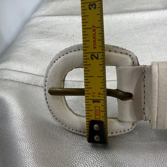 (H) Vintage woven leather belt, women's size L - Picture 6 of 11
